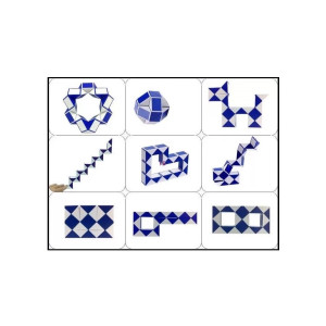 Rubik Twist (kígyó) kék-fehér | Rubik kocka
